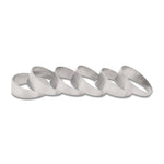 Set of six Vibrant Performance 2.00 inch O.D. T304 stainless steel pie cut segments for custom exhaust fabrication.