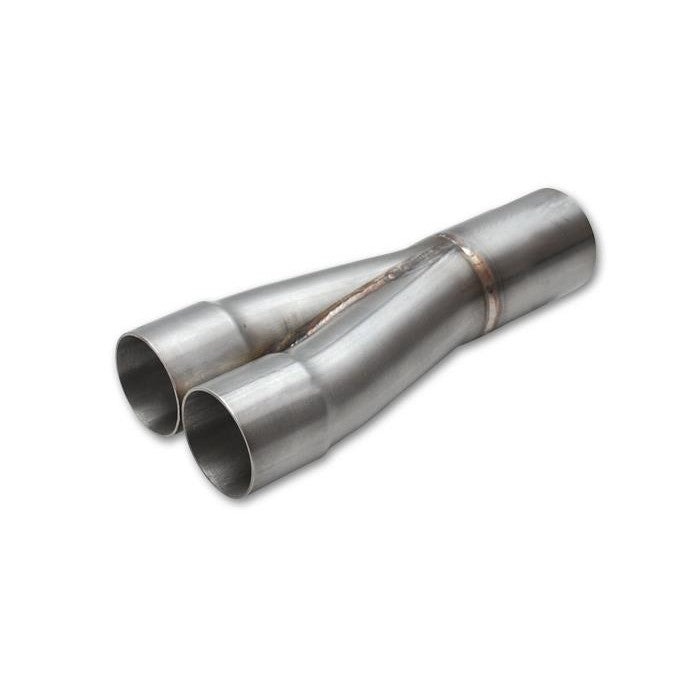 Vibrant Performance 2-into-1 304 stainless steel merge collector with 3 inch slipover inlets and 4 inch outlet.