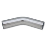 Mirror polished 2.25 inch outer diameter 45 degree aluminum tubing elbow