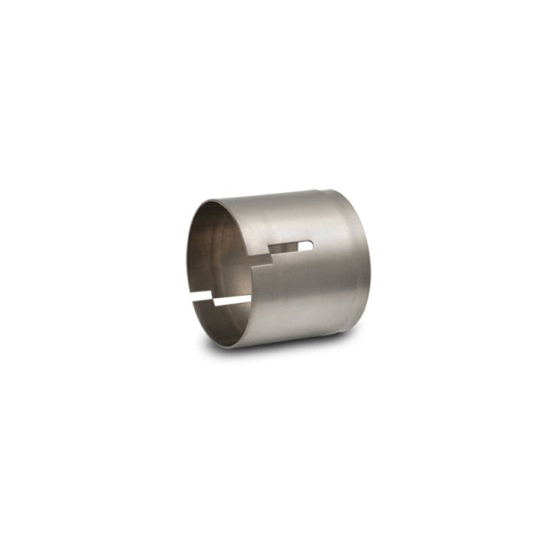 Vibrant Performance 13234 Grade 1 CP1 Titanium 2.50 inch OD slip fit connector sleeve with pre-slotted clamping ends.