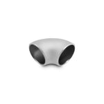 Vibrant 2345 T304 stainless steel 2.5 inch Schedule 10 90 degree tight radius weld elbow with chamfered ends.