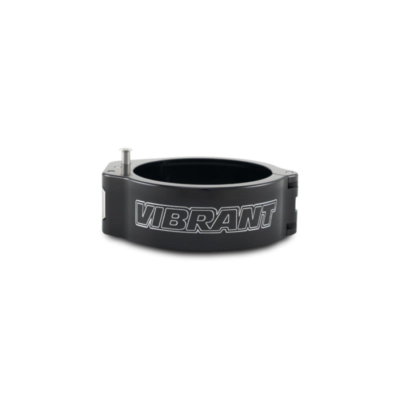 Anodized black Vibrant Performance HD 2.0 pinless clamp for 2.5-inch O.D. piping systems.