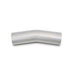 T304 stainless steel 2.5 inch O.D. 15 degree mandrel bend with 3.5 inch centerline radius and 5 inch legs.