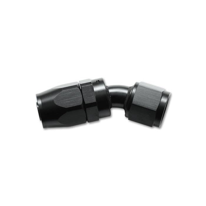 Vibrant Performance 21320 -20AN 30-degree swivel-style aluminum hose end fitting in black hard anodized finish.
