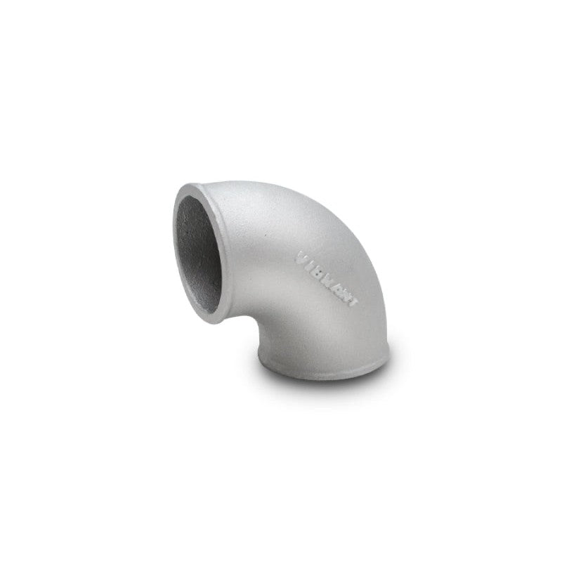 Mirror polished 2-inch O.D. 90-degree tight radius cast 6061 aluminum elbow for TIG welding.