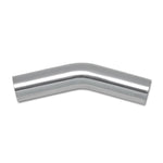 Mirror polished 2 inch O.D. 6061 aluminum tubing with a 30 degree bend for custom automotive fabrication.