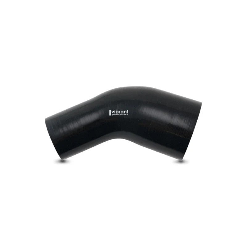 Vibrant 3.00in x 4.00in In/Out 45 Degree Black Silicone Transition Hose