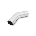 45-degree mandrel-bent 6063 aluminum tubing with a 3.25-inch outer diameter and 5-inch legs.