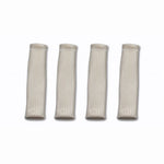 Four natural finish braided fiberglass spark plug boot insulators in 3/4 inch diameter.