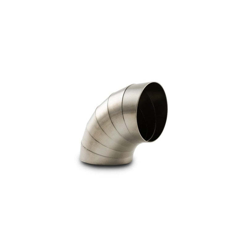 Six precision-cut CP1 titanium pie cut sections for 3.50 inch OD automotive fabrication.
