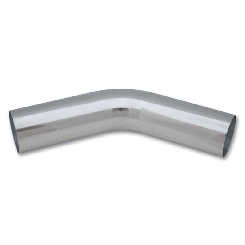 Mirror-polished 3.5 inch O.D. 45-degree mandrel-bent aluminum tube for automotive fabrication