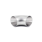 3.5 inch T304 stainless steel 90 degree mandrel bend elbow with brushed finish and 3.5 inch centerline radius.
