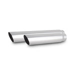 Polished 304 stainless steel 3.5 inch round single wall angle cut exhaust tip with 3 inch inlet