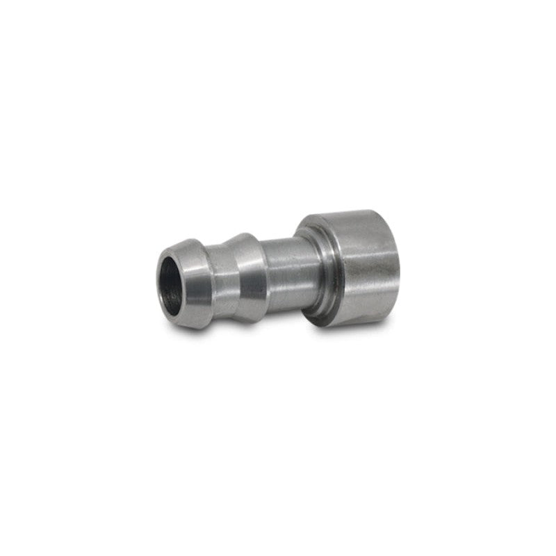 Vibrant Performance mild steel weld-on bung with a 3/8 inch hose barb profile.