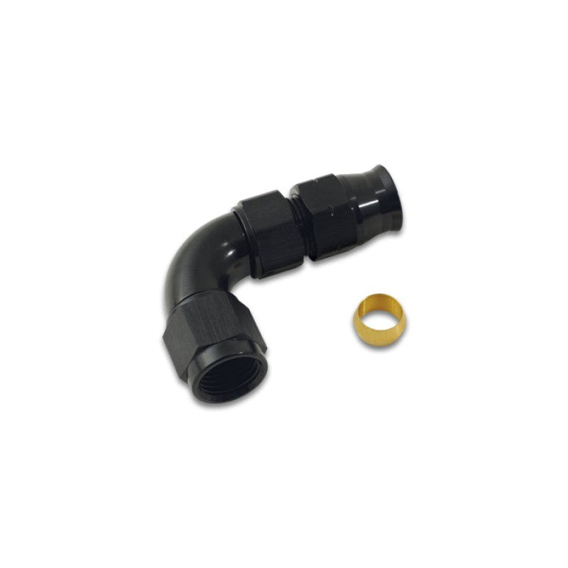 Vibrant Performance 6061 aluminum 90-degree adapter fitting for 3/8 inch tube to -6AN female union