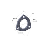Vibrant Performance T304 stainless steel 3-bolt exhaust flange with 2.25-inch inner diameter.