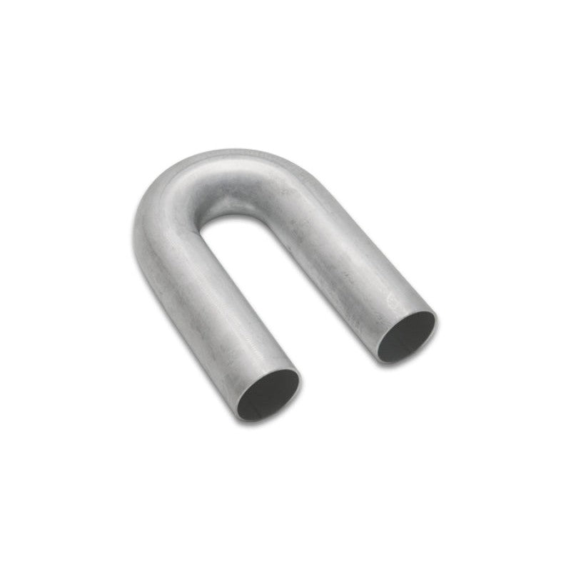 Vibrant 13828 321 stainless steel 180-degree mandrel bend pipe with 2.50 inch OD and 18 gauge wall thickness.
