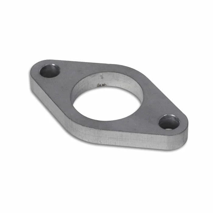 3/8 inch thick mild steel external wastegate flange with M8x1.25 tapped holes for Tial 35mm and 38mm wastegates.