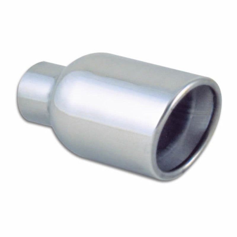 Vibrant Performance dual 4-inch outlet stainless steel exhaust tip with 3-inch inlet and angle cut double wall design.
