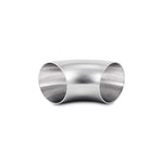 Brushed T304 stainless steel 90 degree mandrel bend with 3 inch outer diameter and 3 inch centerline radius