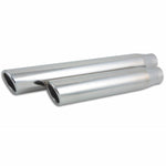Vibrant Performance 304 stainless steel 3-inch round exhaust tip with angle cut and rolled edge.
