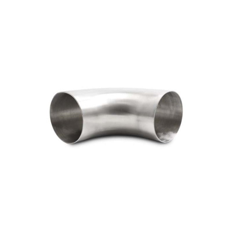 Vibrant Performance 4.0-inch OD T304 stainless steel 90-degree mandrel bend with a brushed finish and extended legs.