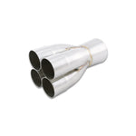 Vibrant Performance 304 stainless steel 4-1 merge collector with 2.50 inch inlet IDs and 4.00 inch outlet OD