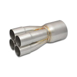 4-into-1 T304 stainless steel merge collector with four 1.75 inch inlets and a 3 inch merge outlet