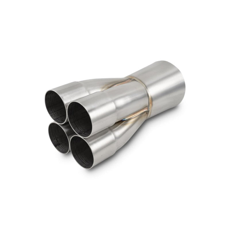 4-into-1 304 stainless steel exhaust merge collector with back-purged TIG welds and slipover inlets