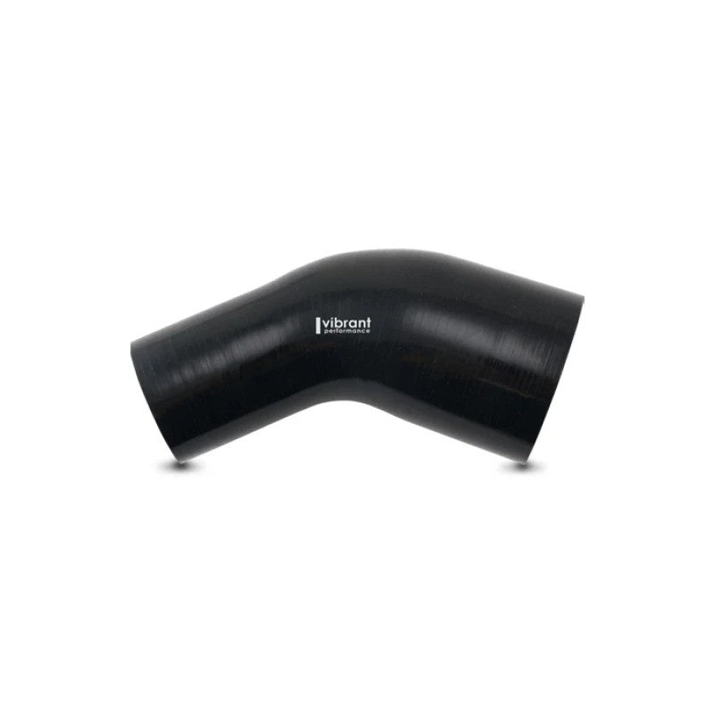 Vibrant 4 Ply Aramid 45 Degree Silicone Transition Hose 2.75in ID x 3in Length In/Out - Black