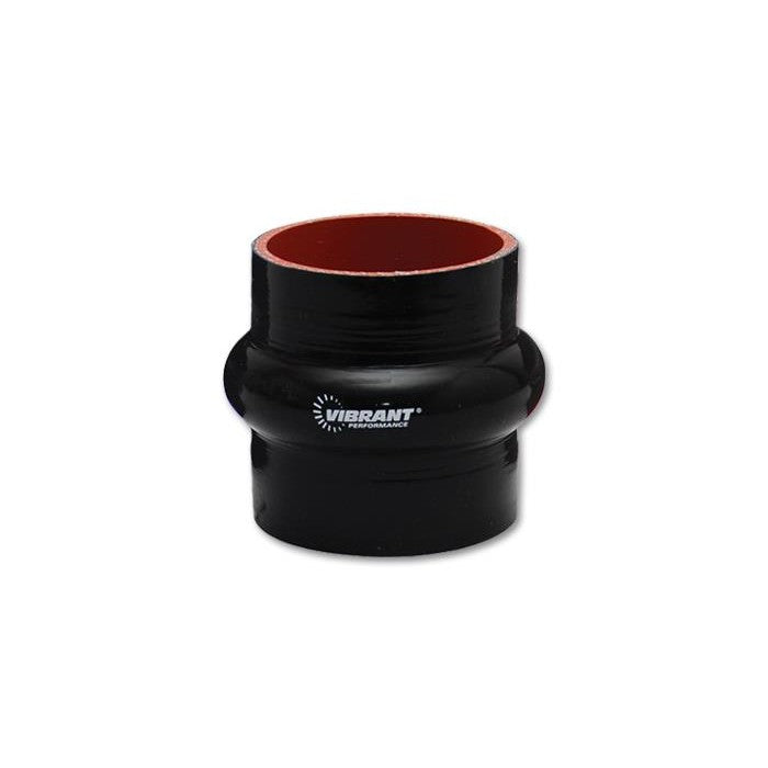 Black Vibrant Performance 4-ply aramid reinforced silicone hump hose coupler with 1.75 inch ID and 3 inch length.