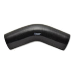 Vibrant Performance black 1.5 inch ID 45-degree 4-ply aramid reinforced silicone elbow connector.