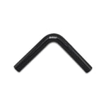 Black 90-degree 4-ply aramid reinforced silicone elbow connector with 1 inch ID and 8 inch legs