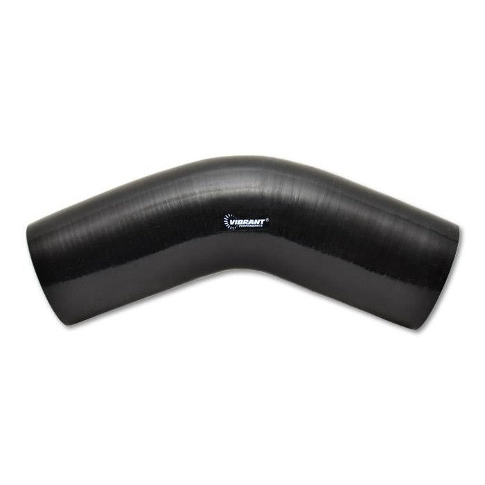 Vibrant Performance black 45-degree 4-ply reinforced silicone elbow connector with 2.75 inch ID.