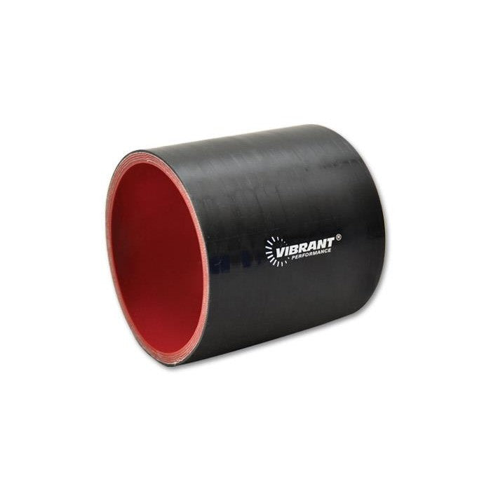 Black 4-ply Aramid reinforced silicone straight hose coupler with 1.75-inch inner diameter