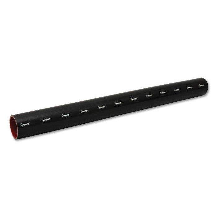 Black Vibrant Performance 4-ply Aramid reinforced silicone straight hose coupling, 1.75 inch inner diameter, 36 inches long.