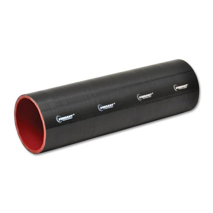 Black 12-inch long Vibrant Performance silicone straight hose coupler with 4.5-inch inner diameter and 4-ply reinforcement