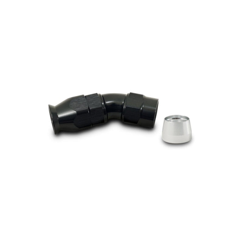 Vibrant 28304 -4AN 30 degree black hard anodized PTFE hose end fitting with compression olive