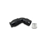 Vibrant 28604 black hard-anodized -4AN 60-degree hose end fitting for PTFE-lined hoses.