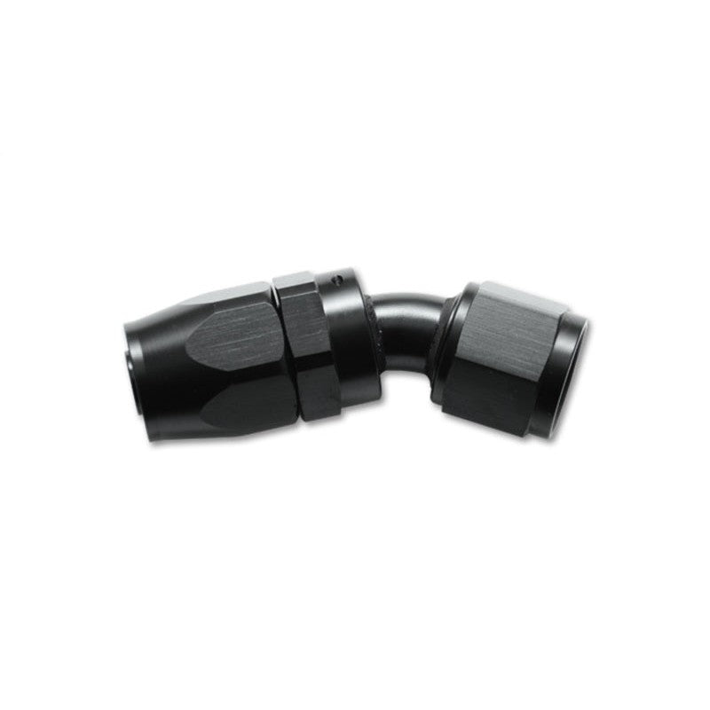 Vibrant Performance black hard anodized 6061 aluminum -4AN 30 degree swivel-style hose end fitting.