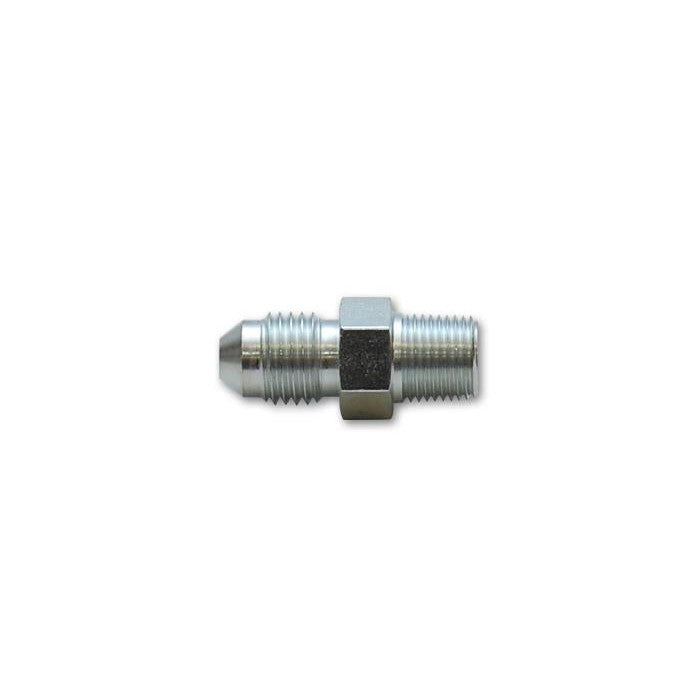 Steel straight adapter fitting with -4AN male flare and 1/8 inch NPT male threads