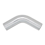 Mirror-polished 4-inch O.D. 6061 aluminum tubing with a 60-degree mandrel bend for custom fabrication.