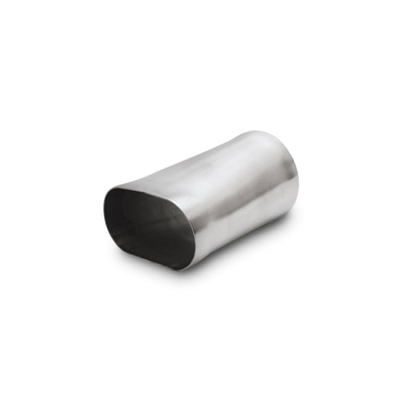 4-inch nominal oval to 4-inch round T304 stainless steel transition adapter, 6 inches long