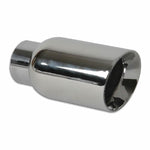 Vibrant Performance 4 inch round 304 stainless steel exhaust tip with a double wall angle cut and beveled outlet.