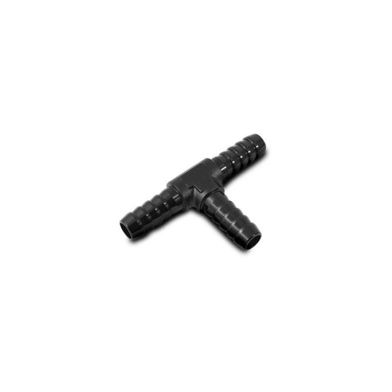 Black anodized 6061 aluminum 5/16 inch barbed tee adapter fitting