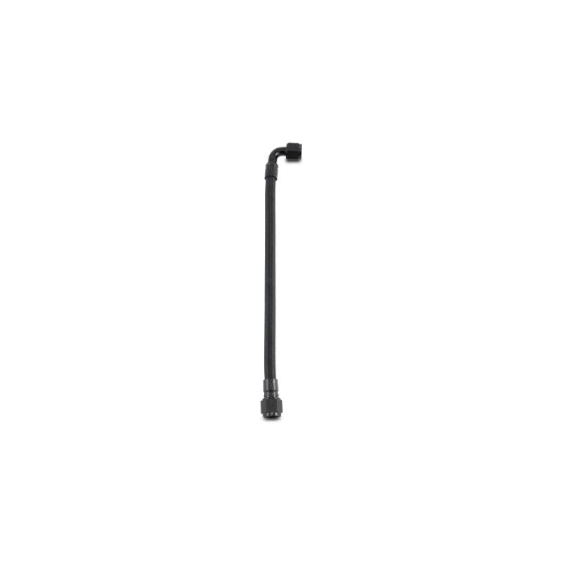 Vibrant Performance 24-inch -6 AN PTFE hose assembly with black anodized straight and 90-degree female swivel fittings