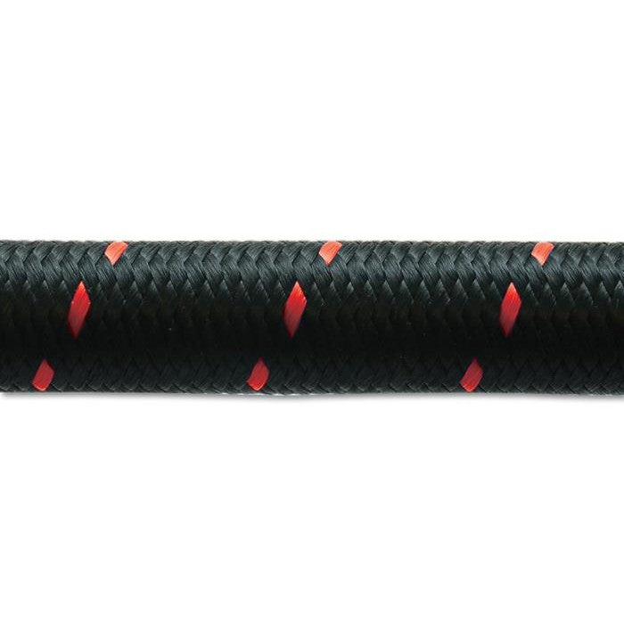 Vibrant Performance -6 AN two-tone black and red nylon braided flexible hose roll with CPE rubber liner.