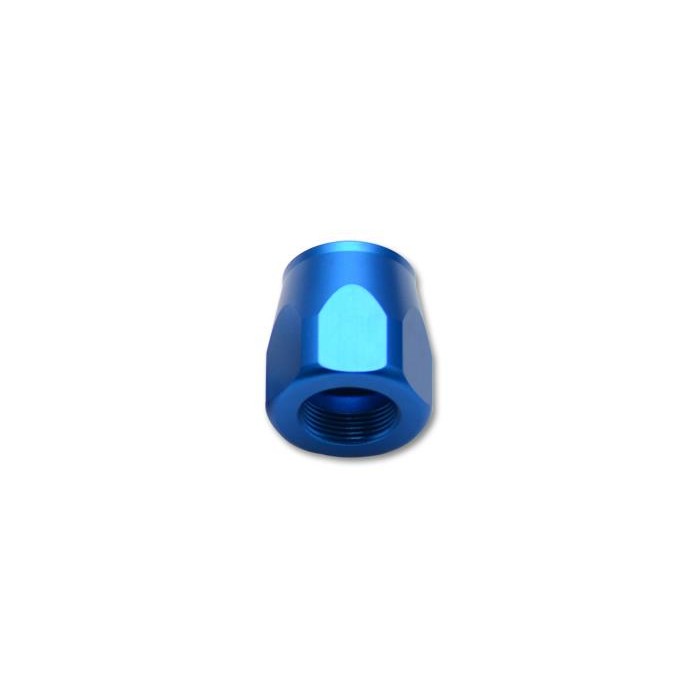 Blue anodized aluminum -6AN hose end socket for performance plumbing assembly