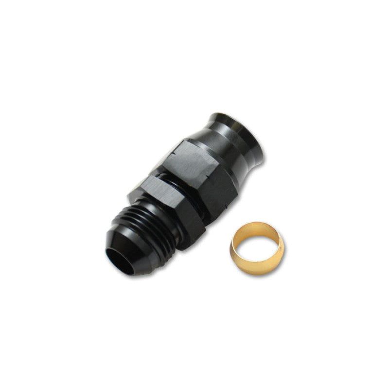 Vibrant 16455 black 6061 aluminum -6AN male to 5/16 inch tube adapter fitting with internal brass olive