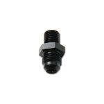 Vibrant Performance 16617 black anodized 6061 aluminum -6AN male to M12 x 1.0 metric male straight adapter fitting.